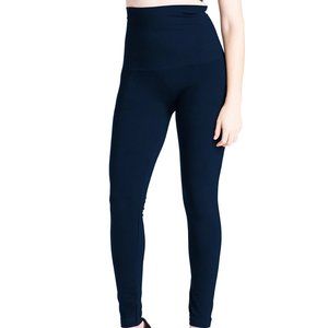 Preggo High Rise Camo-Print Snapback Postpartum Leggings Size L/XL Navy